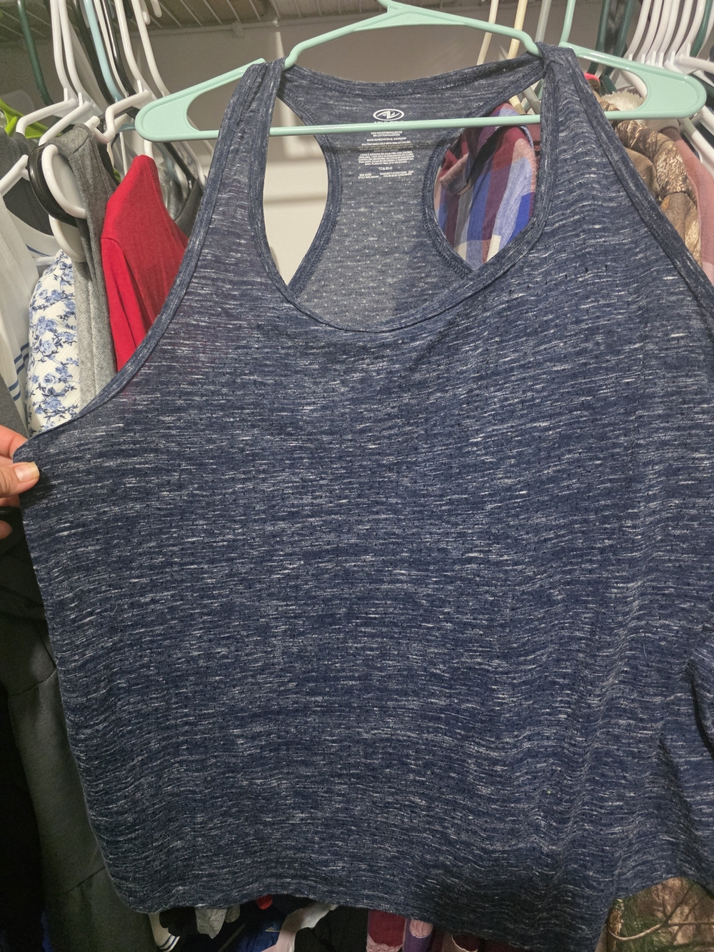 Athletic Works Navy Heather Racerback Tank Top